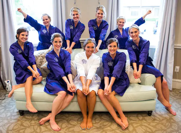 monogrammed bridesmaid robes via wedding prep gals