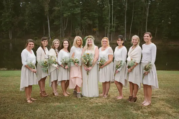 natural bridesmaids skirts