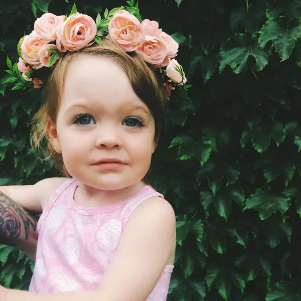 peach flower crown for flower girls by Peach Polka Dot - midsouthbride.com