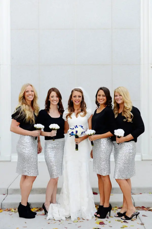 silver sequin bridesmaid skirts