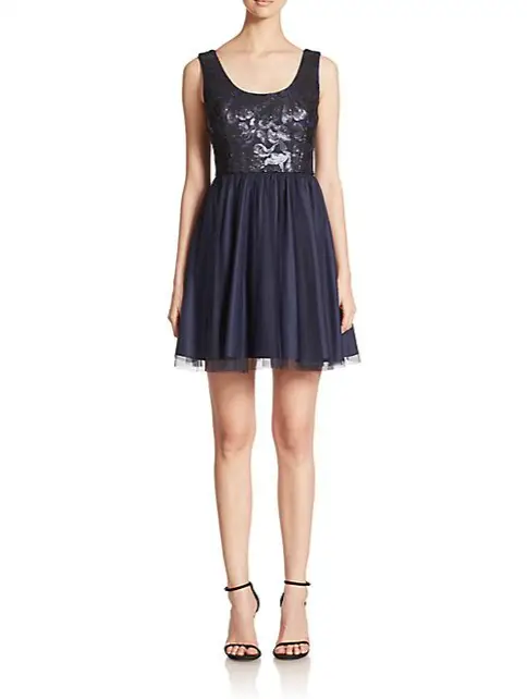 Aidan Mattox Sequined Tulle Bridesmaid Dress