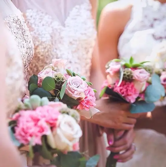 pink sequin sparkle bridesmaid dresses