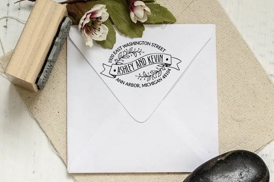 Custom Return Address Stamp from Saya Bell Designs on Etsy