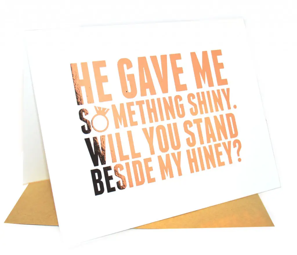 Funny will you be my bridesmaid card