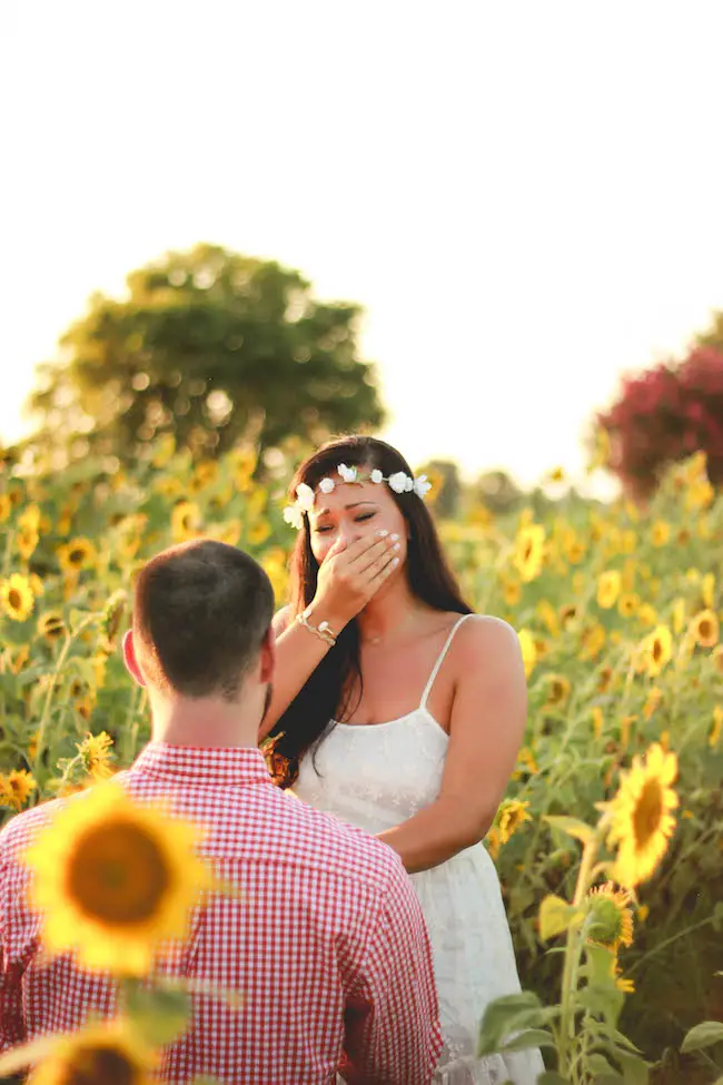 Tyler & Jessica's Sunflower Surprise Proposal in Mississippi - Cassie Cook Photography - midsouthbride.com