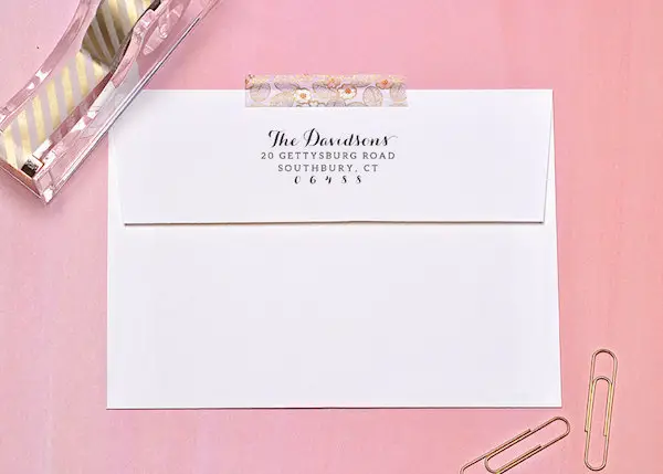 Wedding Address Stamp, Calligraphy, Self Inking Return Address Stamp