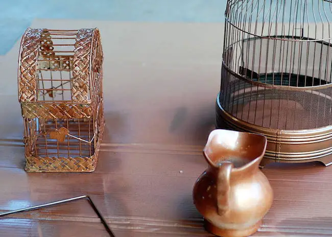 diy copper birdcage flower vase centerpiece