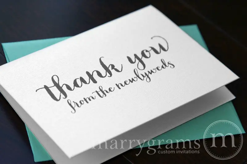 thank you from the newlyweds - wedding thank you card