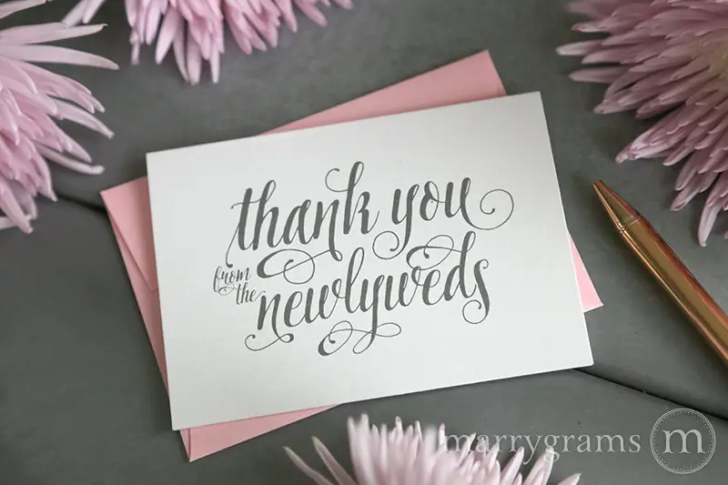 thank you from the newlyweds - wedding thank you card