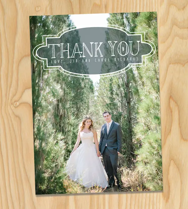 vintage faded wedding thank you cards