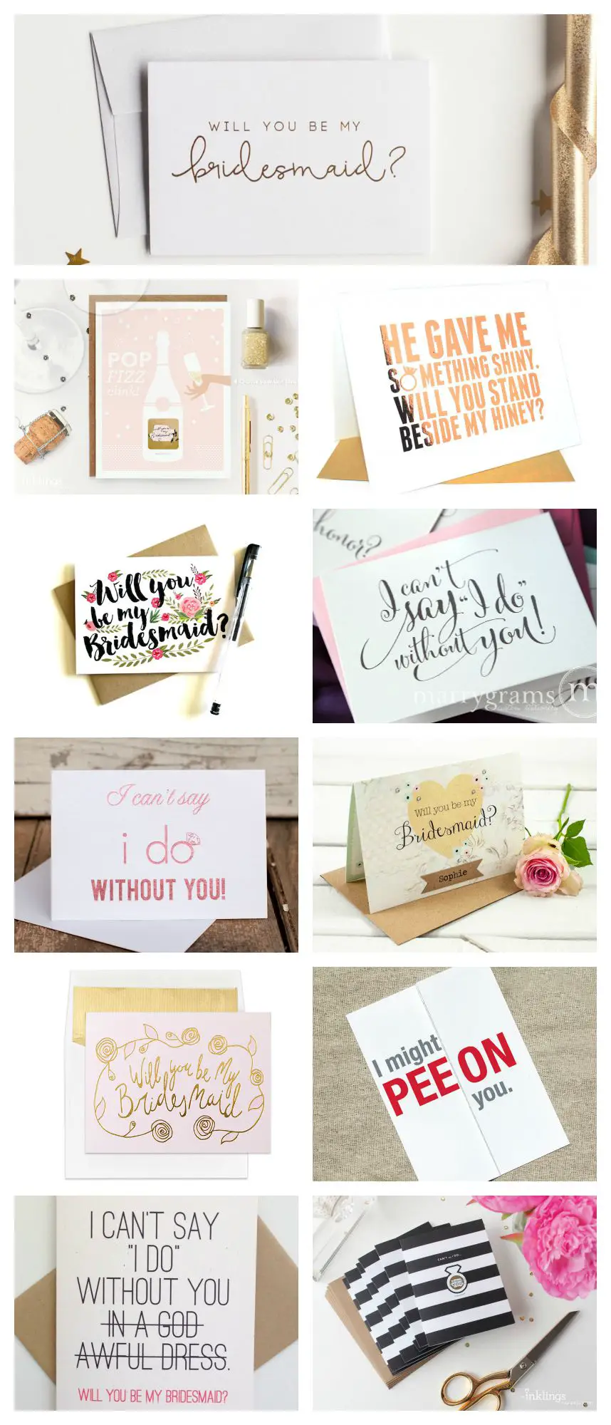 will you be my bridesmaid card ideas