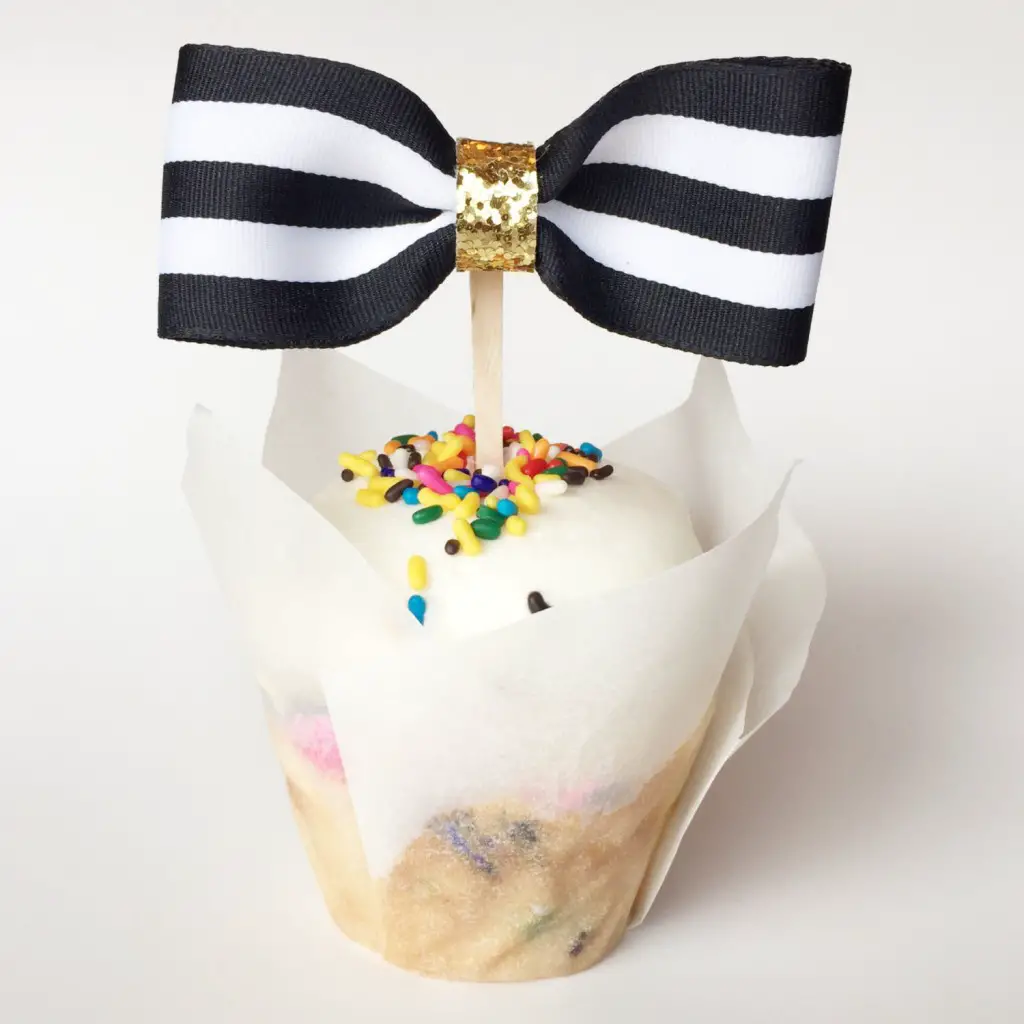 Bow Cupcake toppers. Kate Spade Inspired by A Fancy Hostesss