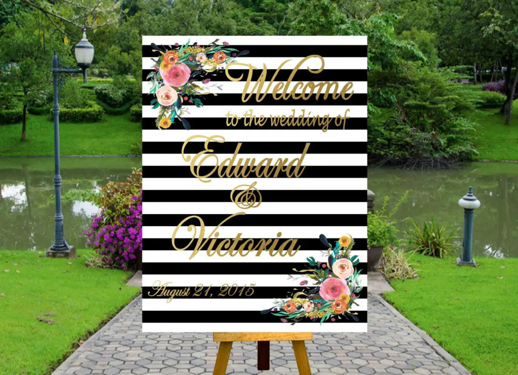 Kate Spade Inspired Wedding Welcome Sign Wedding Welcome Poster by Ink Me Beautiful