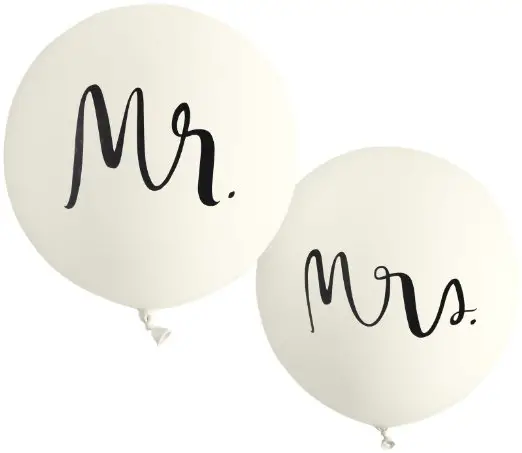 Kate Spade New York Bridal Balloons Mr & Mrs