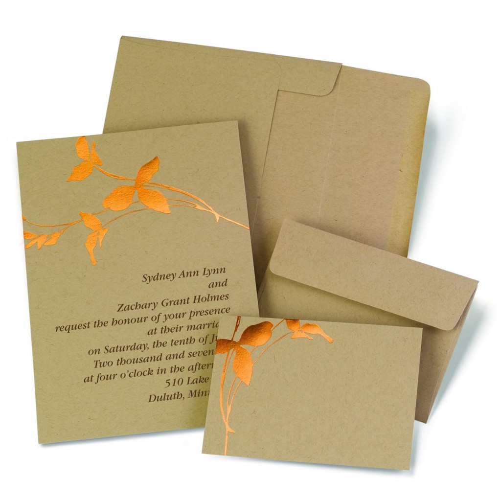 Fall Wedding Invitation - Copper Branches Invitation Kit