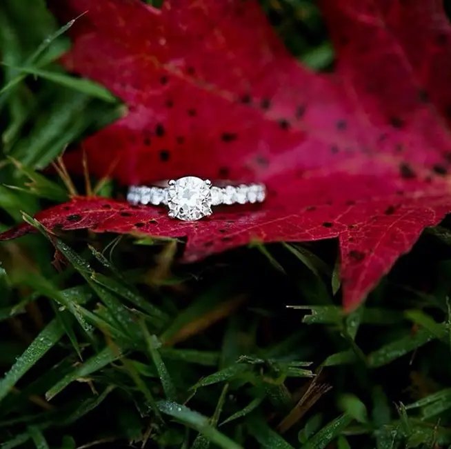 Fall leaf ring shot - photo by Christen Jones Photography
