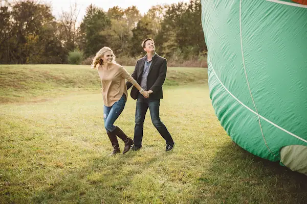 Darby & Garrett's Hot Air Balloon Engagement Session - photo by SheHeWe Photography - midsouthbride.com 31