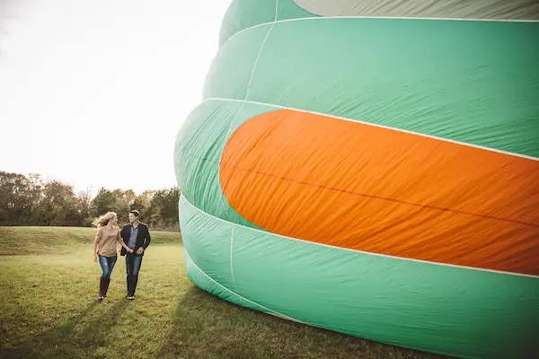 Darby & Garrett's Hot Air Balloon Engagement Session - photo by SheHeWe Photography - midsouthbride.com 32