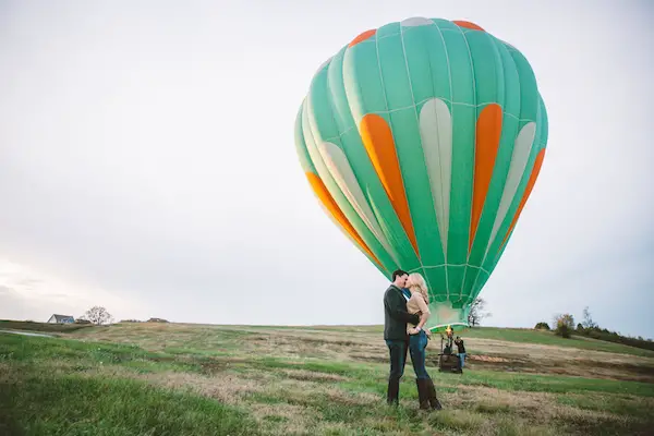 Darby & Garrett's Hot Air Balloon Engagement Session - photo by SheHeWe Photography - midsouthbride.com 51