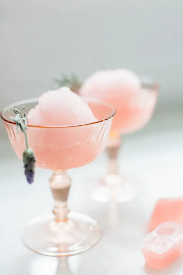 rose slushy - rose quartz wedding idea - via Style Me Pretty