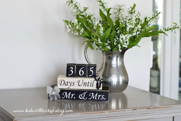 Custom Wedding Countdown. Countdown to Wedding. Countdown to Our Wedding. Wedding Gift. Custom Blocks. Countdown Blocks.