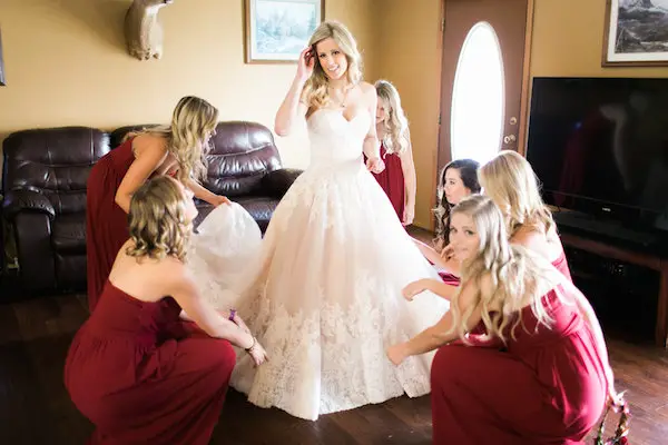 Moody Marsala Wedding Dress