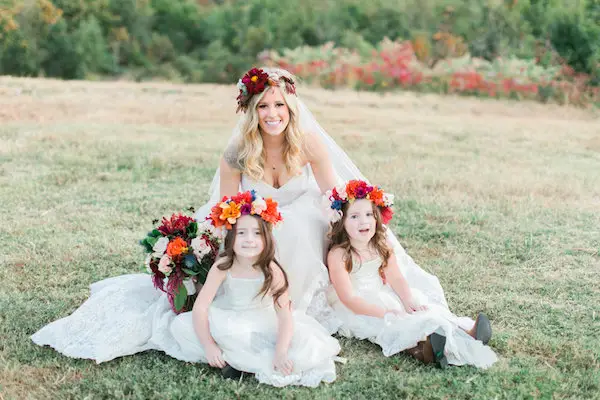 flower crowns for flower girls and bride at Jessy & Seth's Moody Marsala Wedding - Juliet Young Photography - midsouthbride.com 49