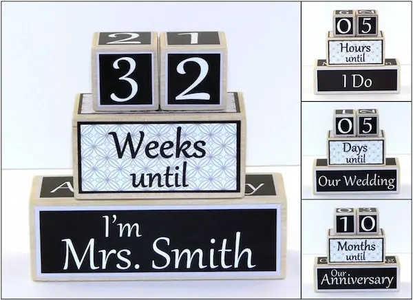 Days Until Our Wedding Blocks Display