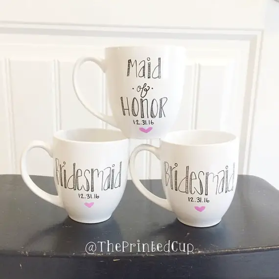 bridesmaid gift ideas: customized bridesmaid and  Maid of Honor " Coffee Tea Mug