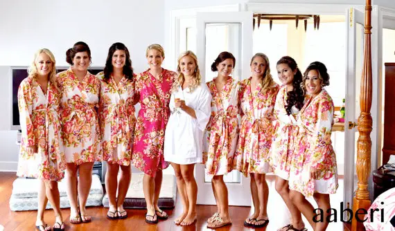 floral bridesmaid robes at etsy