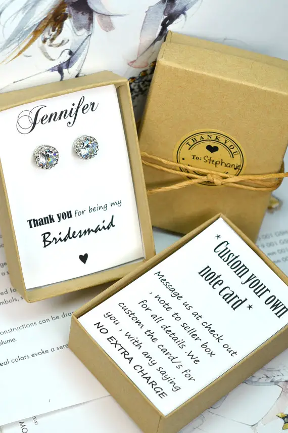 Bridesmaids Earrings,Personalized Bridesmaids Gift,Crystal Stud Earrings, Bridesmaids Studs, Bridesmaids Gifts, Bridal Party Gift