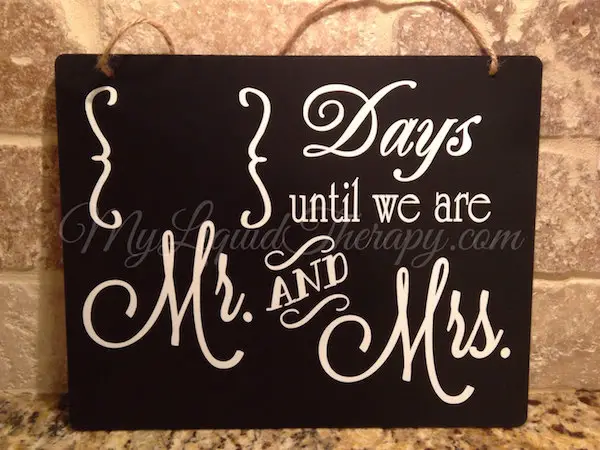 wedding countdown - Wedding Countdown 8%22x10%22 Wedding Mr and Mrs Hanging Chalkboard Countdown