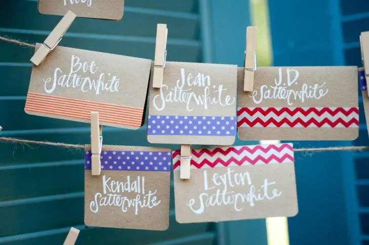 DIY Washi Tape Escort Cards