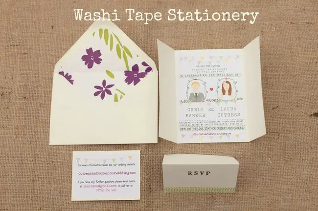 DIY Washi Tape Wedding Invitation