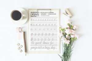 how to get started with calligraphy using calligraphy practice sheets