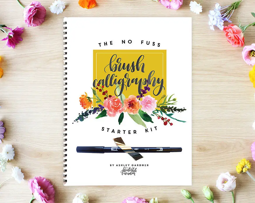 Best DIY Calligraphy Kits For Beginners - Brush Calligraphy Starter Kit by Printable Wisdom