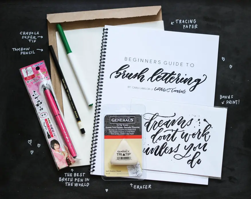 learn calligraphy - brush lettering starter kit from letters and laurels