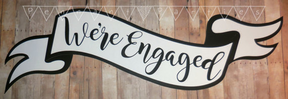 Engagement Photo Banner, Custom Scroll Banner for engagement parties