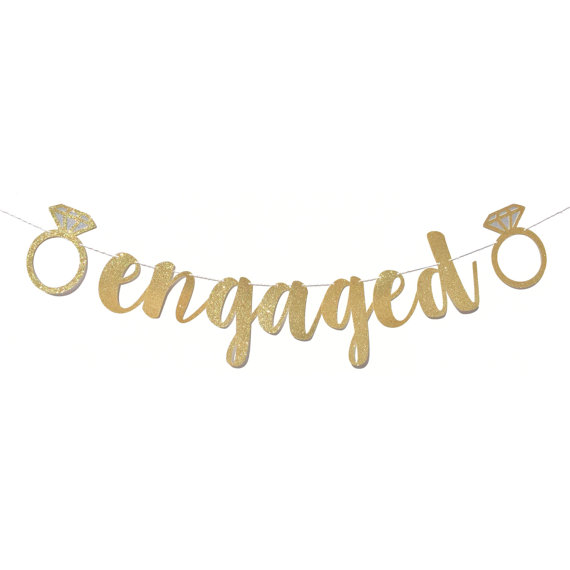 engaged ring banner Engagement Party Decorations