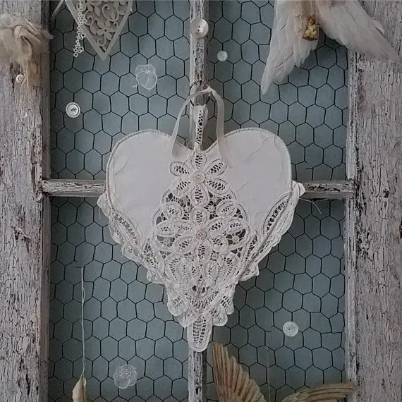 lace heart Flower Girl alternative idea