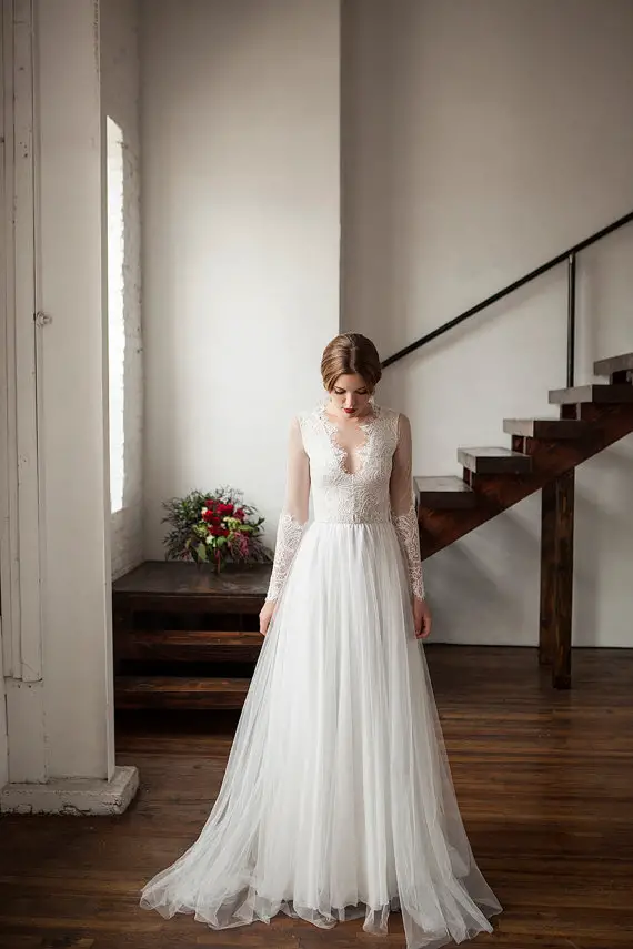 silk chiffon wedding dress