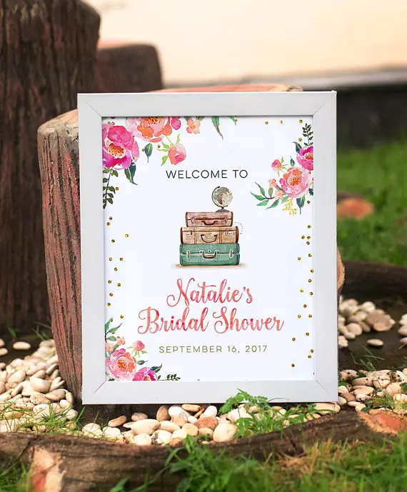 Traveling From Miss To Mrs. Bridal Shower Welcome sign