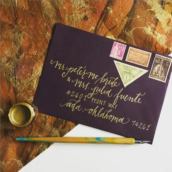 Ada Script- Custom Wedding Calligraphy- Envelope Addressing by The Scribblist - midsouthbride.com