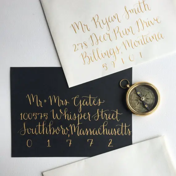 Wedding Calligraphy Envelope Addressing, Hand Lettered Envelopes ny Love Always Cards - midsouthbride.com