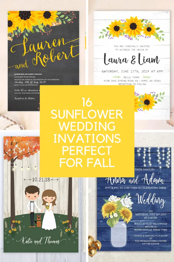 16  SUNFLOWER WEDDING INVITATIONS 