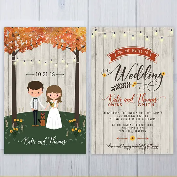 Fall Tree Invitations by Inviting Moments - midsouthbride.com