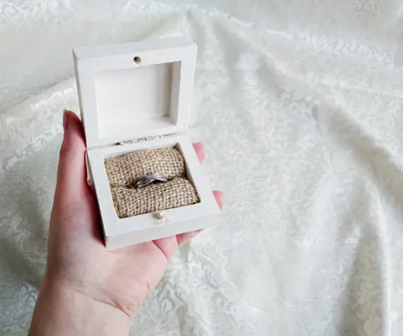 engagement ring box ideas White rustic engagement ring box