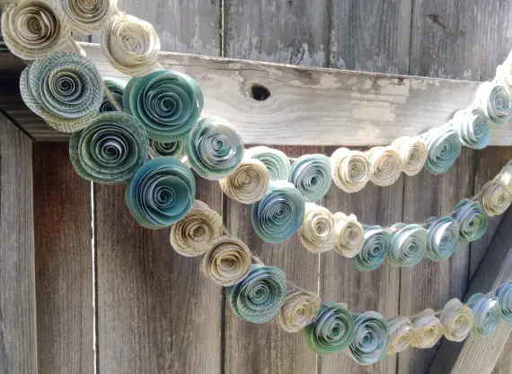 DIY Rolled Paper Flower Garland Tutorial