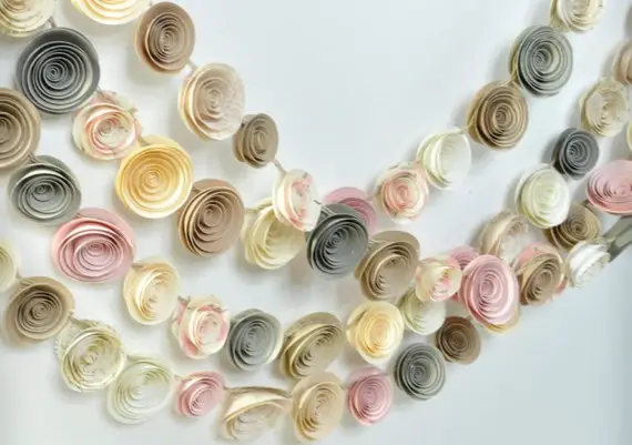 Rolled Paper Flower Garland