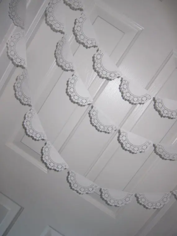 Doily Garland Decorations by Suzy Is An Artist on Etsy